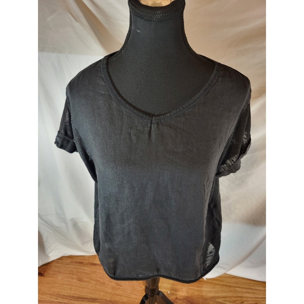 Liabella 100% Linen Size M Short Sleeve Shirt